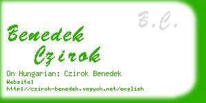 benedek czirok business card